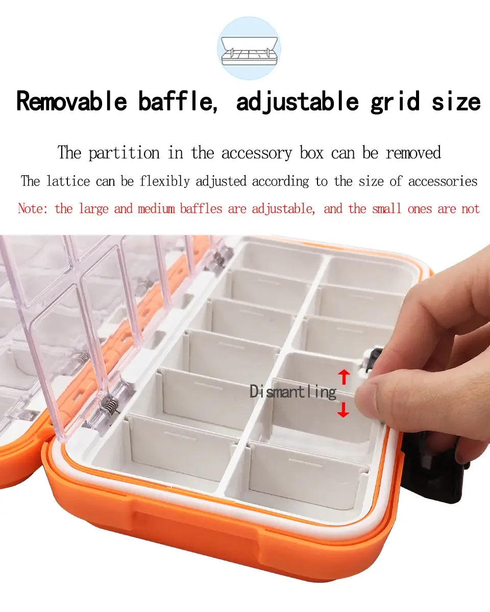 Fishing waterproof accessories box small road sub box fish hook storage box table fishing tools,