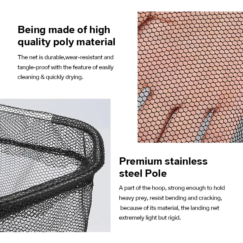 Telescopic landing net 1.9m/0.92m/0.55m - aluminum alloy mesh fishing net