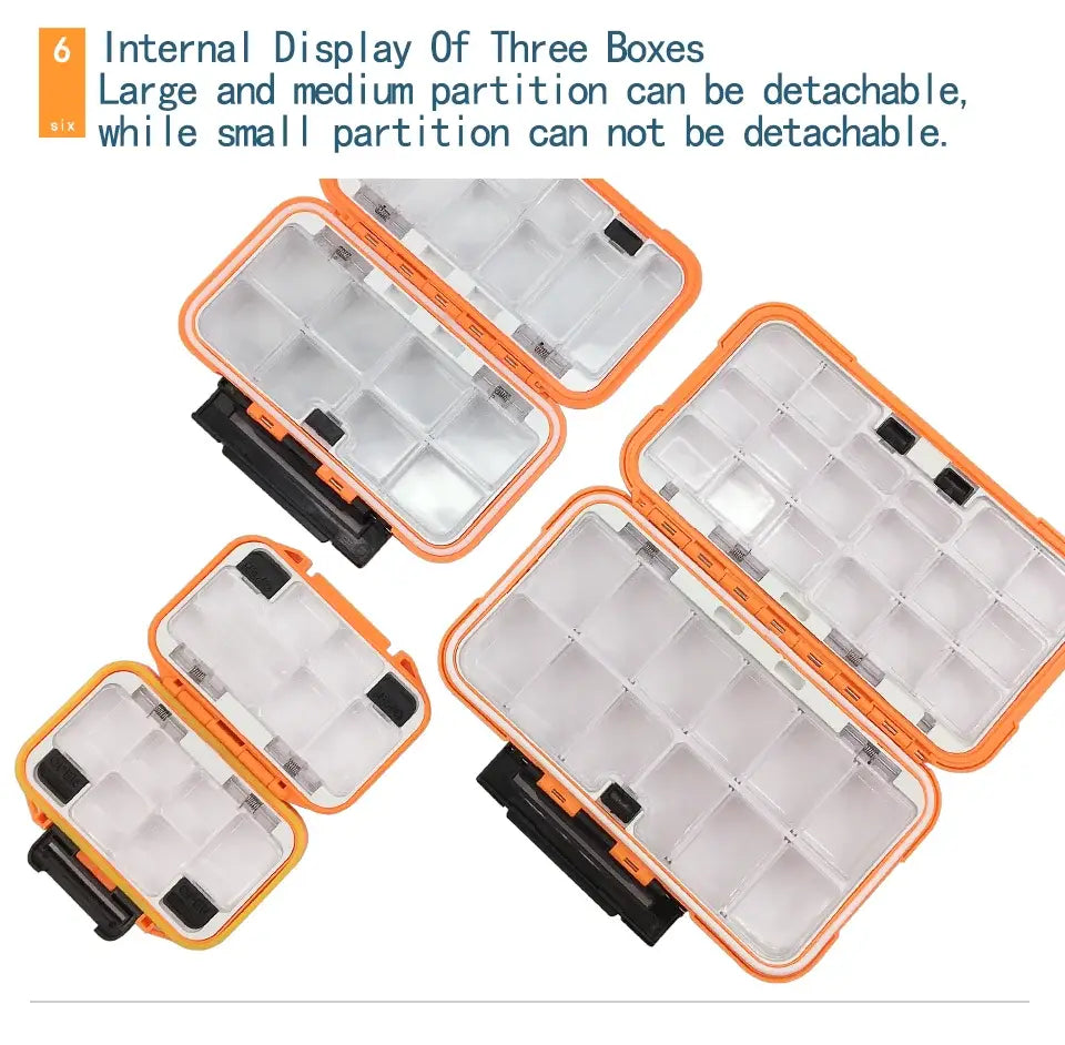 Fishing waterproof accessories box small road sub box fish hook storage box table fishing tools,