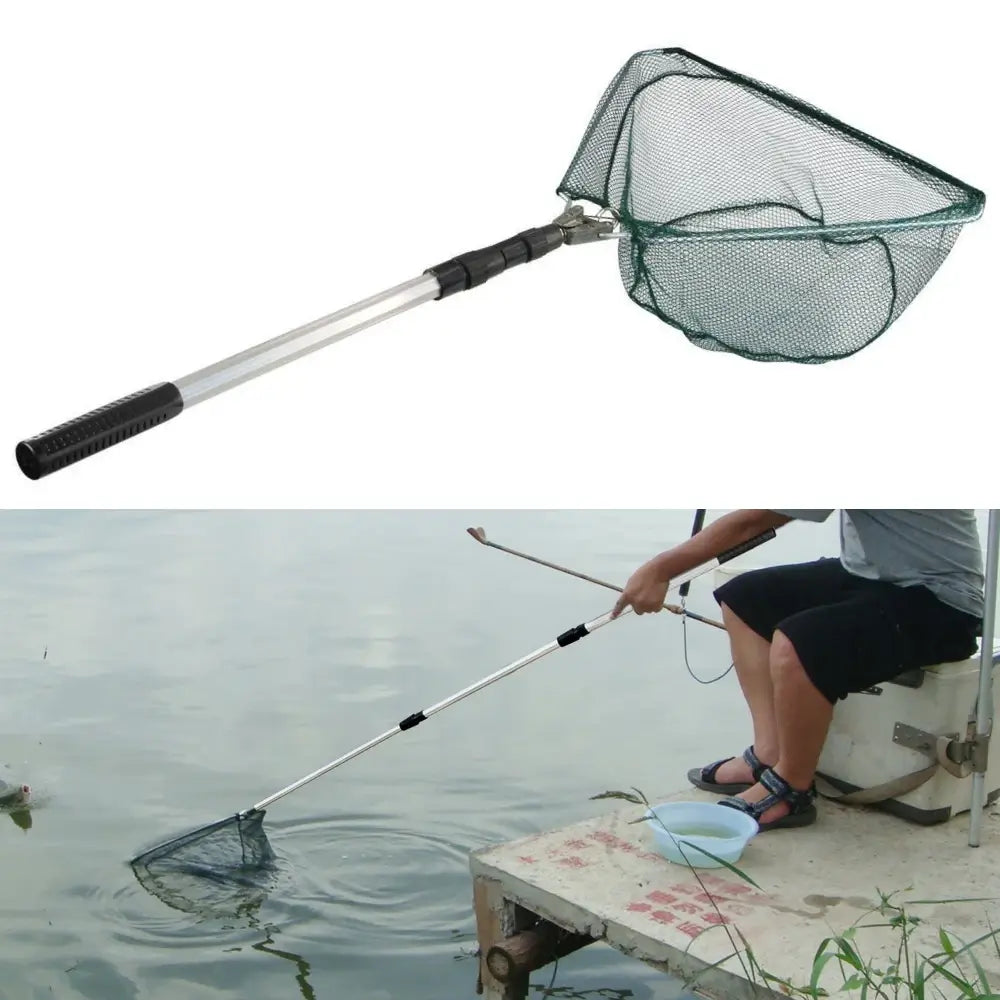 Telescopic landing net 1.9m/0.92m/0.55m - aluminum alloy mesh fishing net