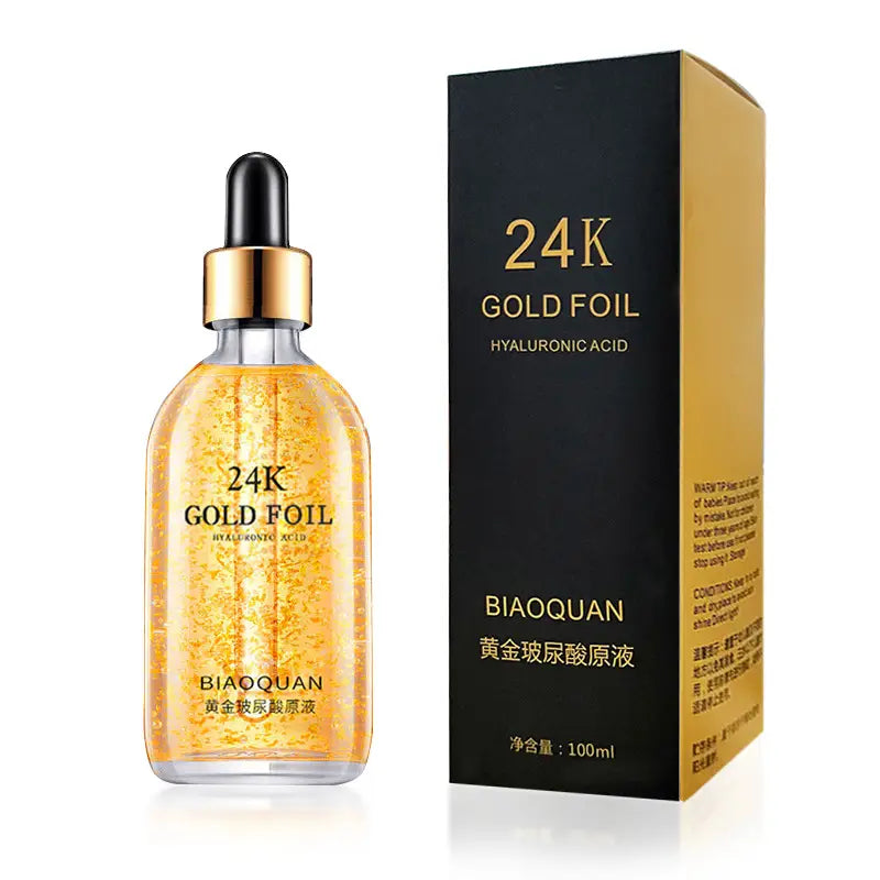 24K Gold Hyaluronic Acid Serum - Anti Aging Facial Lifting Collagen Essence - 100ml Skin Whitening Serum