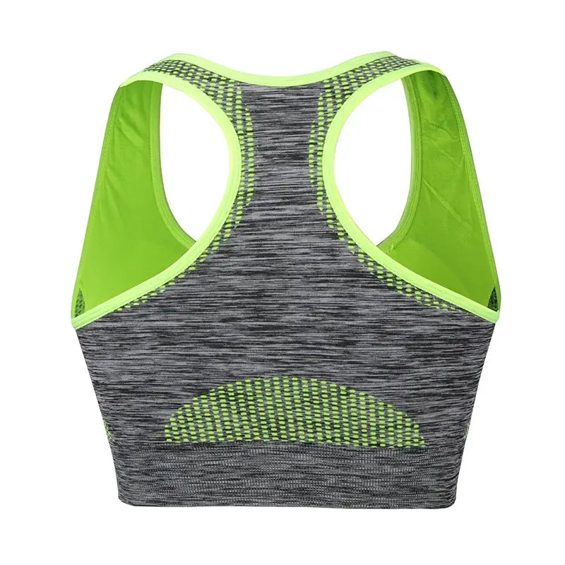 Shockproof Quick Dry Sports Bra Women Padded Gather Yoga Bra Push Up Gym Running Bra Seamless Workout Fitness Bra Top