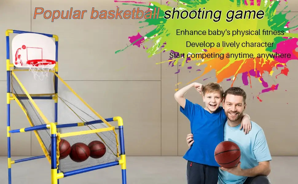 Basketball Stand Toy Indoor Basketball Game with Ball And Pump Kids Outdoor Play Sport Toys Family Interactive Ball