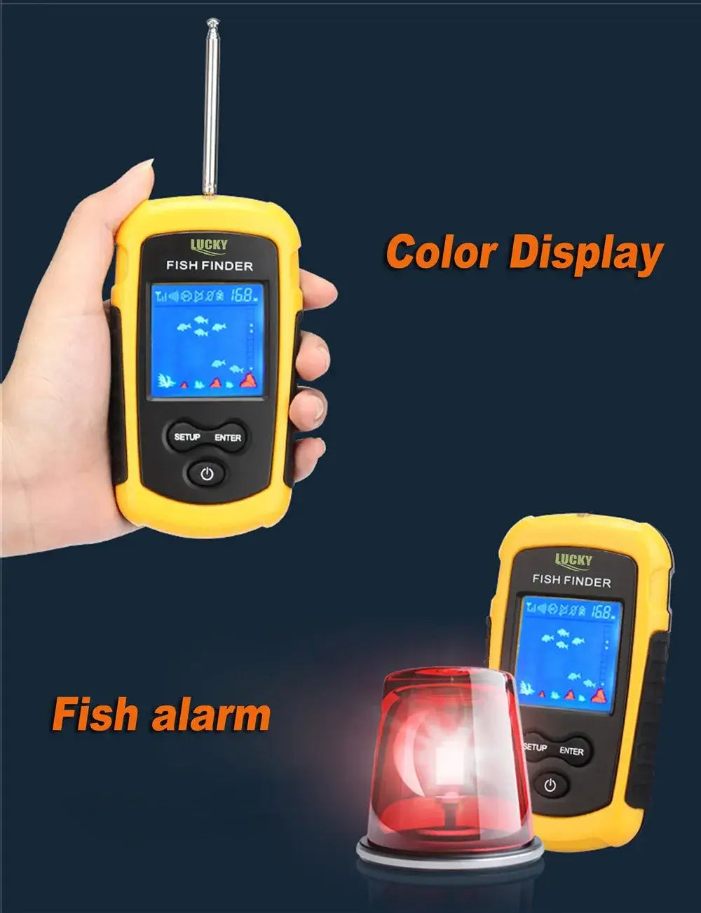 LUCKY FFCW1108-1 Wireless Sonar Fishing Alert Fish Finder Underwater Echo Sounder Fishing Detector Portable Fish Finder