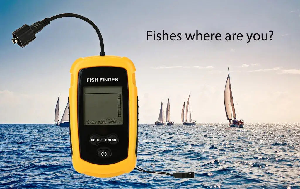 Alarm 100m portable sonar fish finders 45 degrees sonar coverage echo sounder alarm transducer lake