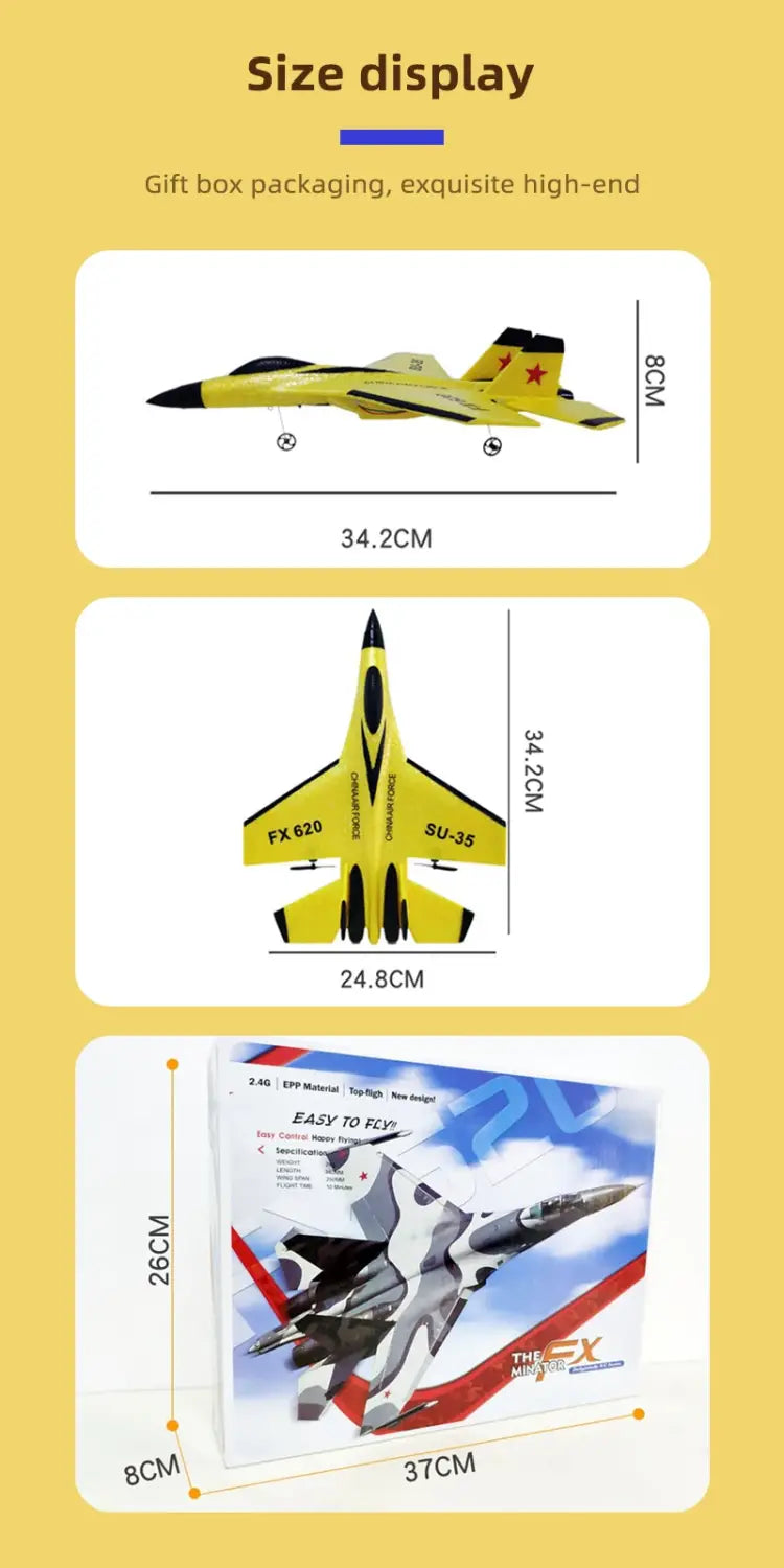 RC Plane SU35 2.4G With LED Lights Aircraft Remote Control Flying Model Glider Airplane SU57 EPP Foam Toys For Children