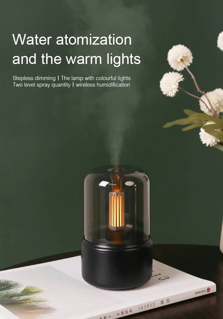 Kinscoter portable mini aroma diffuser usb air humidifier essential oil night light cold mist maker