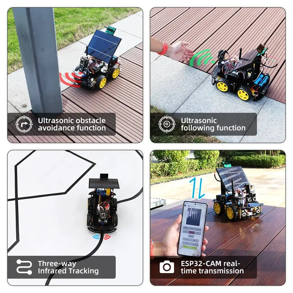 Automation Robot Car Kits for Arduino Programming ESP32 Cam Solar Tracking and Charging Set DIY Electronics Project