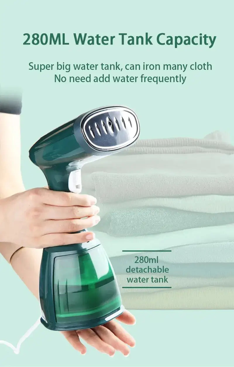 Garment Steamers 280ml Handheld Fabric Steamer 7 Holes 20 Seconds Fast-Heat 1500W Garment Steamer for Home Travelling