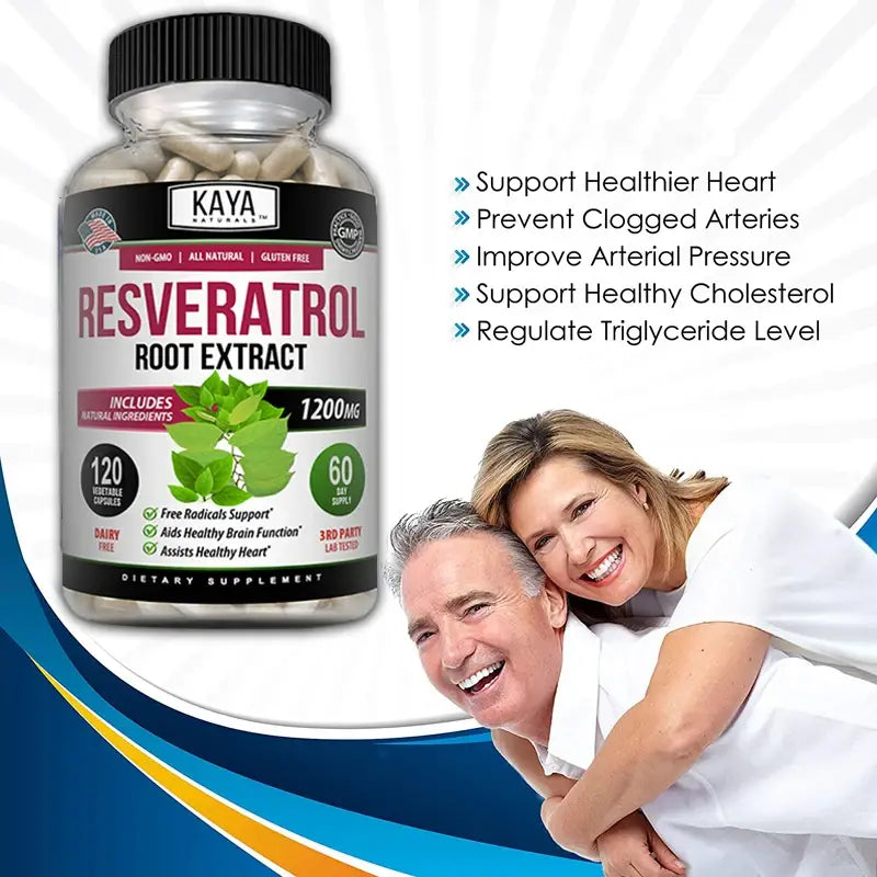 Resveratrol capsules - antioxidant supplement to support circulatory health and overall