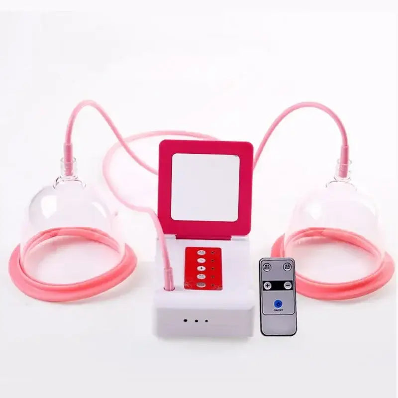 Electric chest massage device - breast enlargement vacuum pump with double suction cups