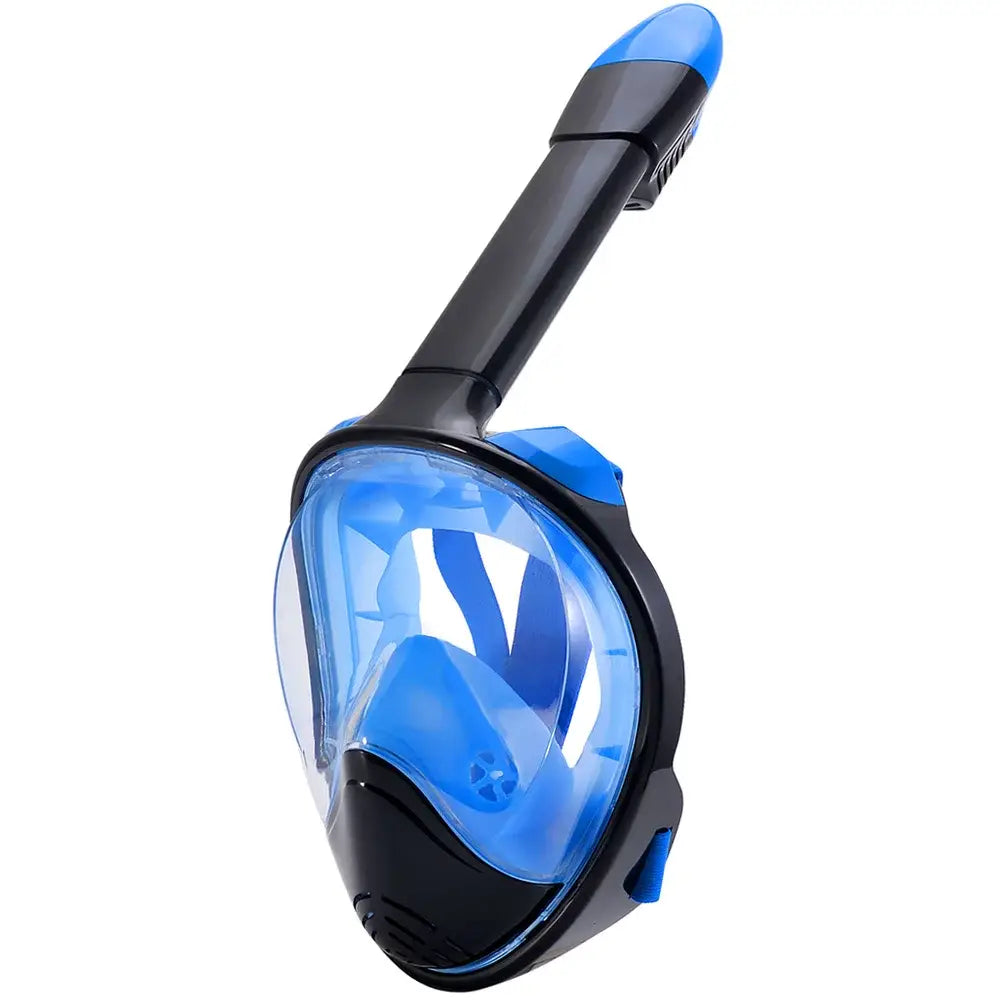 Full Face Snorkel Mask with Camera Mount - 180° Panoramic View - Anti-Fog Anti-Leak - Adult Kids Snorkeling Set