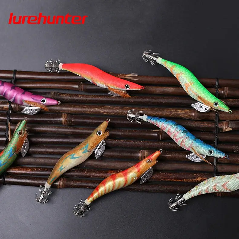 10PCS Shrimp Bag 3D Printing Squid Cuttlefish Jigs Lures Fishing Wood Shrimp Lure - Fishing Lures Set