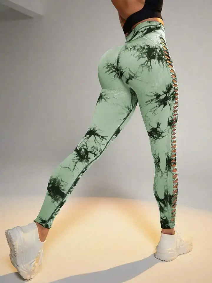 Tie Dye Yoga Pants - High Waist Slim Fit Breathable