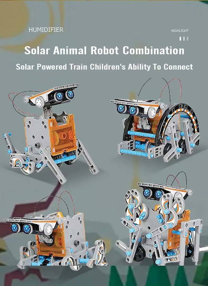 12-in-1 Science Experiment Solar Robot Kit for Kids | DIY Building Powered Learning Tool | STEM Education Robotics