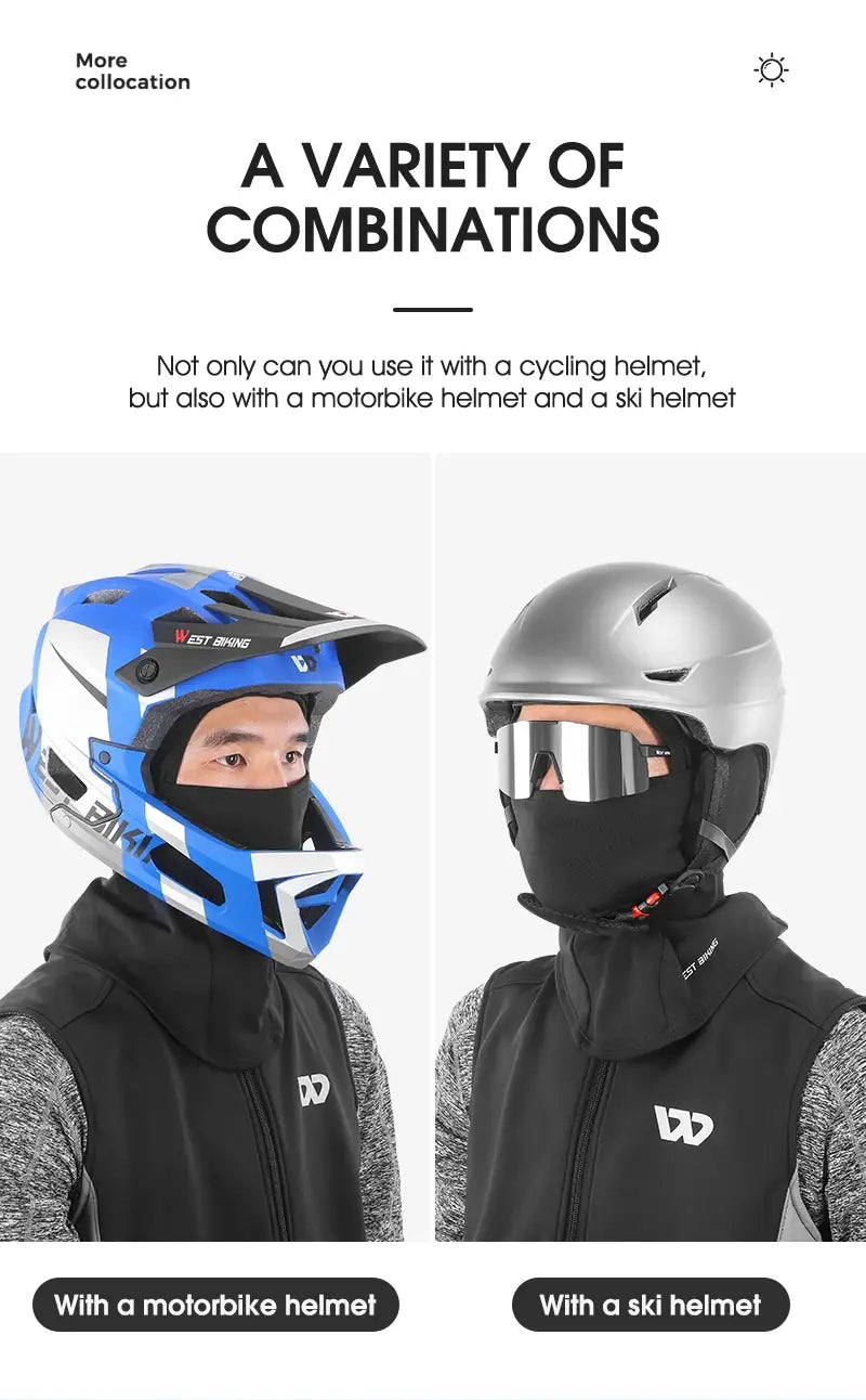 West biking breathable balaclava hat for men - uv protection windproof ice silk material