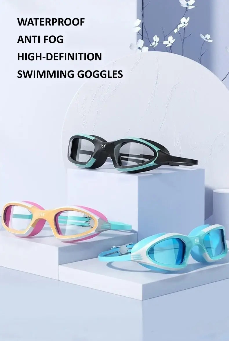 Professional anti fog swimming goggles - hd waterproof silicone cap - sports equipment for men