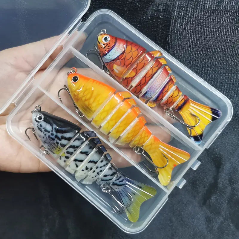 3pcs Sinking Fishing Lures Multi Jointed Swimbait Bionic Artificial Bait Freshwater Saltwater Trout Bass Fishing