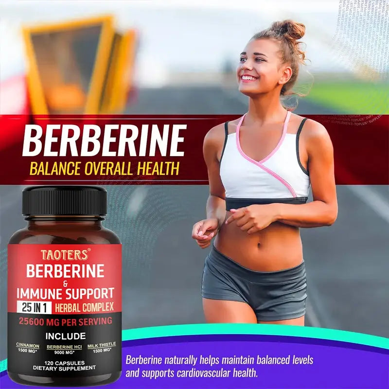 25,600 mg of berberine per serving supports heart health immune function cardiovascular and gi care