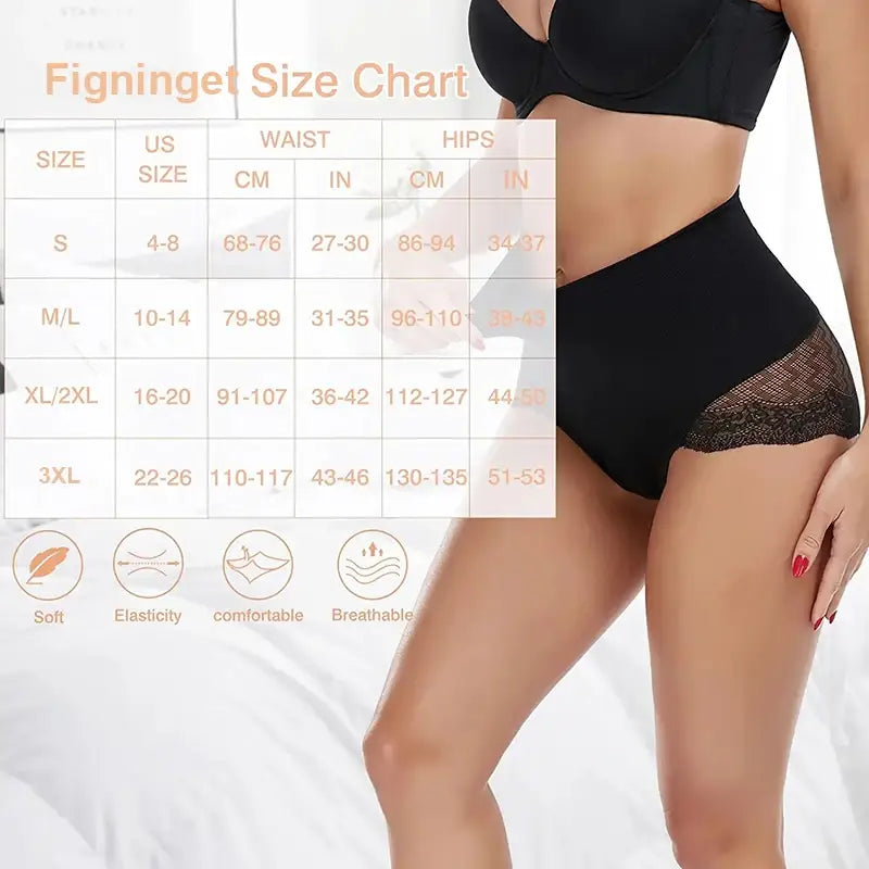 Tummy Control Panty for Women Shapewear High Waist Trainer Butt Lifter Slimming Body Shaper Corset Lace Shaping Briefs