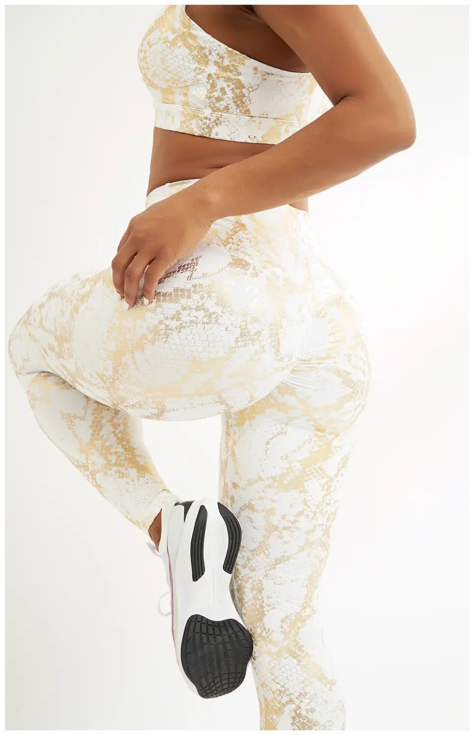 Snake printed yoga pants gilded stretch buttocks sexy casual skinny pants for women high waist