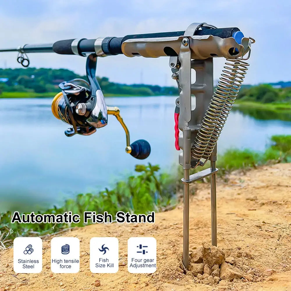 Automatic Fishing Bracket with Spring Loaded Tilt Action - Durable Stainless Steel Rod Holder