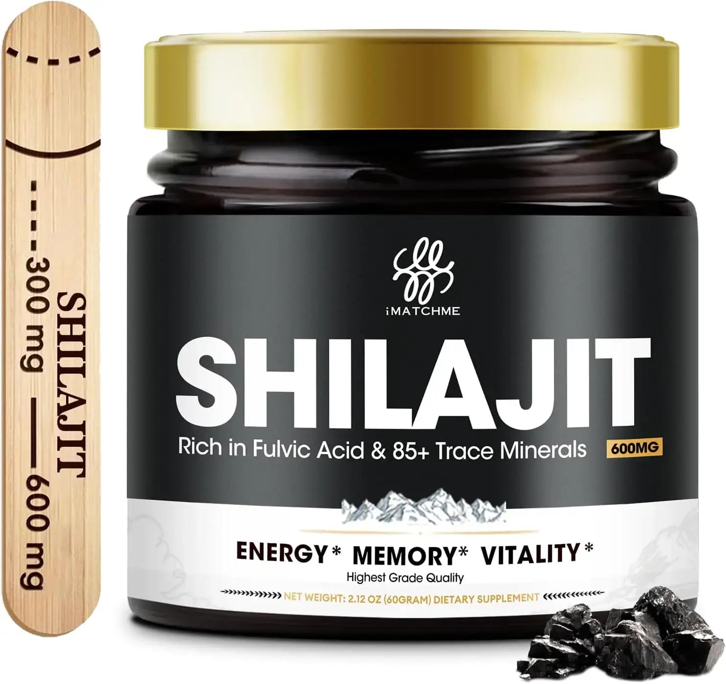 Shilajit pure himalayan organic resin - gold grade shilajit resin with fulvic acid & 85 + trace