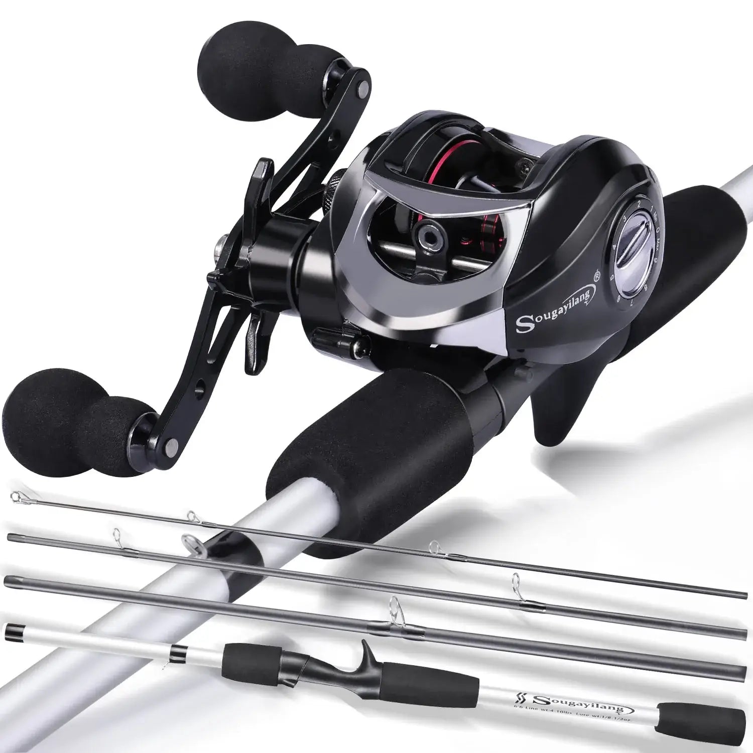 Ultralight casting rod combo - sougayilang 1.98m bass fishing rod and baitcasting reel travel set