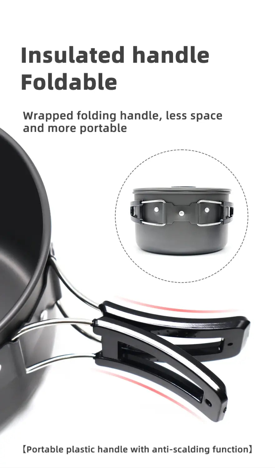 Portable Cookware Set - Outdoor Pot Kettle Pan Tableware for Camping Hiking Picnic