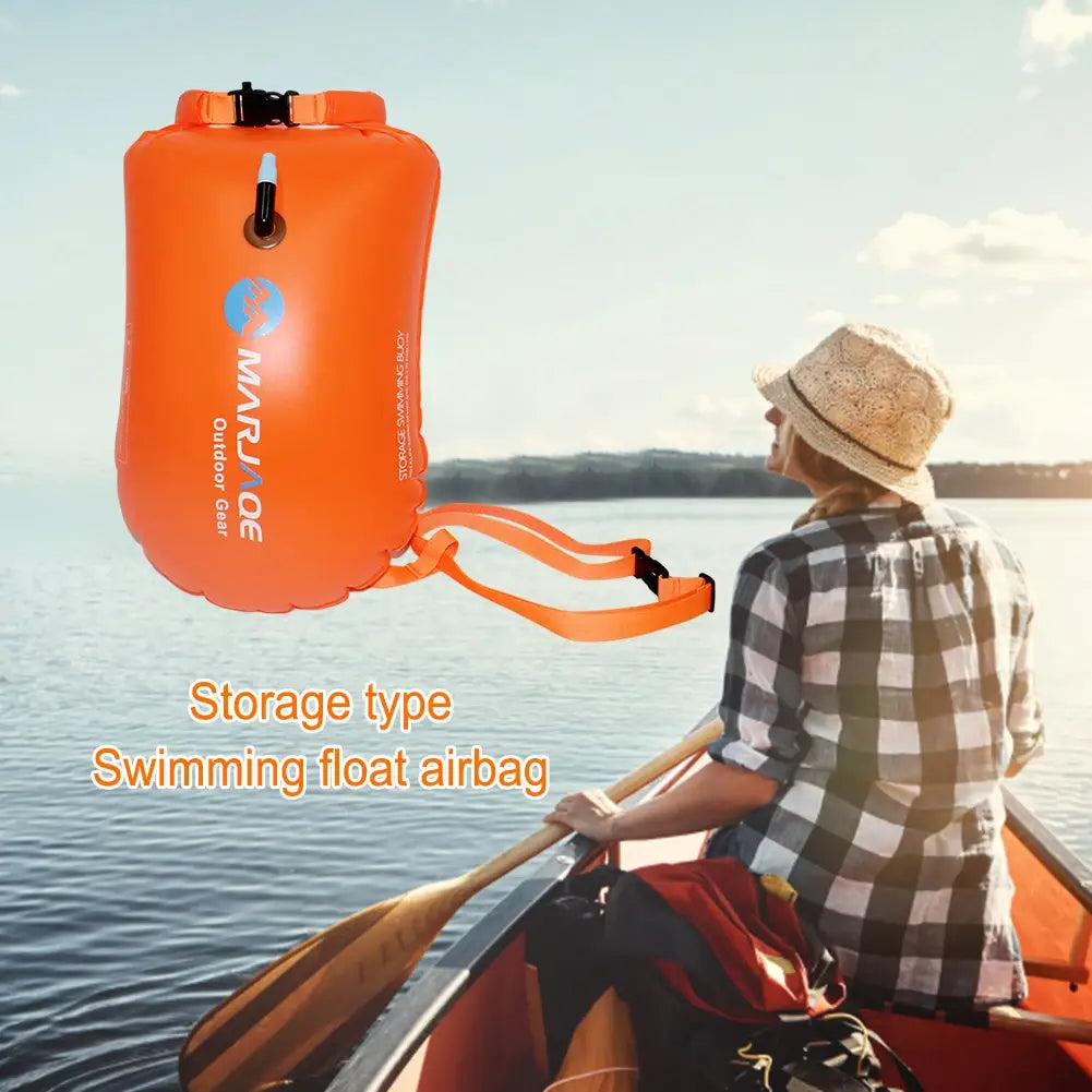 20L Safety Swimming Buoy PVC Inflatable Drifting Rafting Bag with Belt 12KG Buoyancy Lightweight for Water Sports