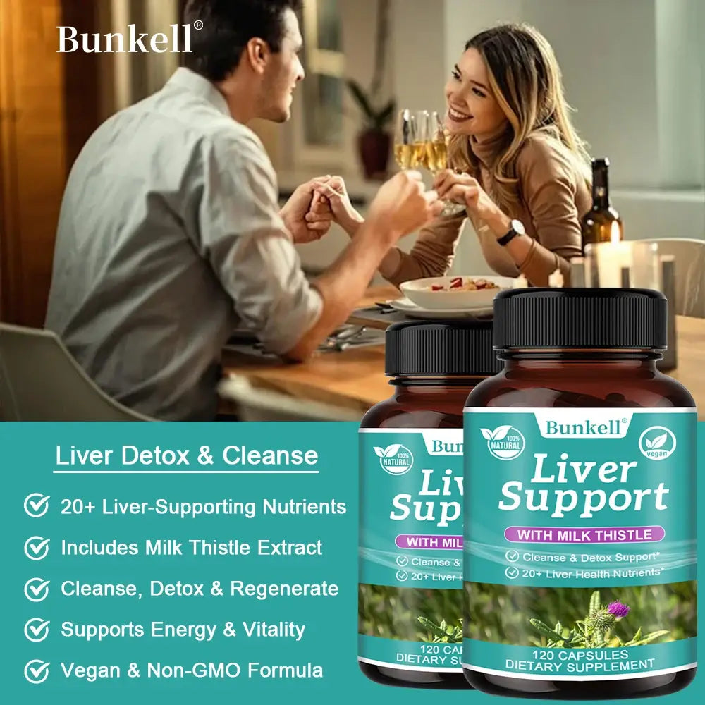 Liver Detox Cleanse and Repair Supplement with Dandelion Root and Artichoke Leaf Extracts to Boost Immunity Non-GMO