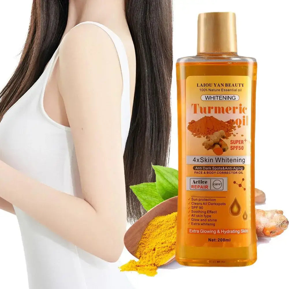 2pcs turmeric essential oil 400ml for face & body anti dark spots anti aging 100% natural oil skin