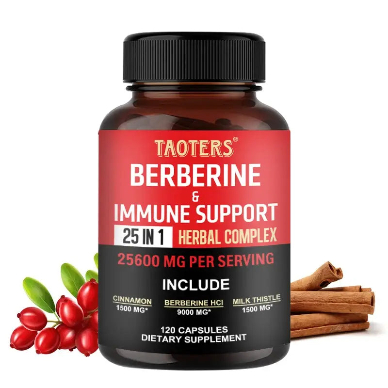 25,600 mg of berberine per serving supports heart health immune function cardiovascular and gi care