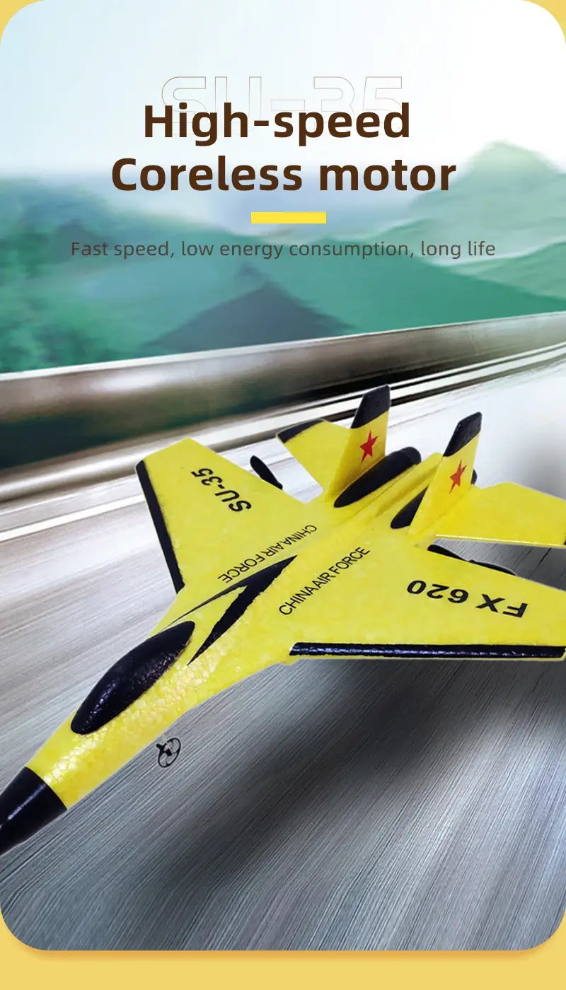 RC Plane SU35 2.4G With LED Lights Aircraft Remote Control Flying Model Glider Airplane SU57 EPP Foam Toys For Children