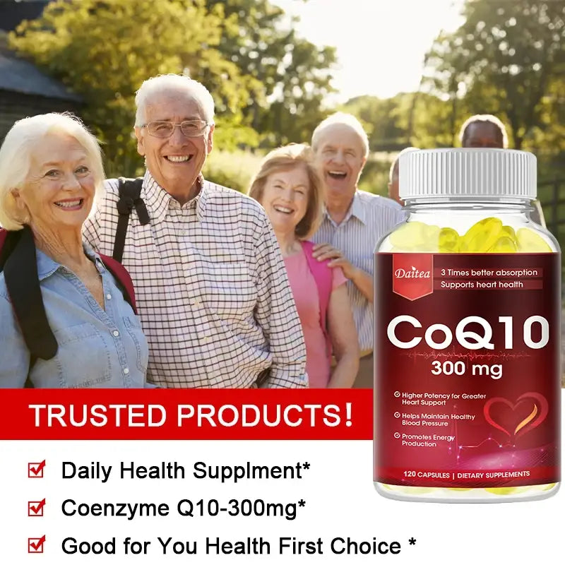 Coenzyme Q-10 300mg Antioxidant Supports Heart Cardiovascular Brain Health Balanced Energy Levels Endurance