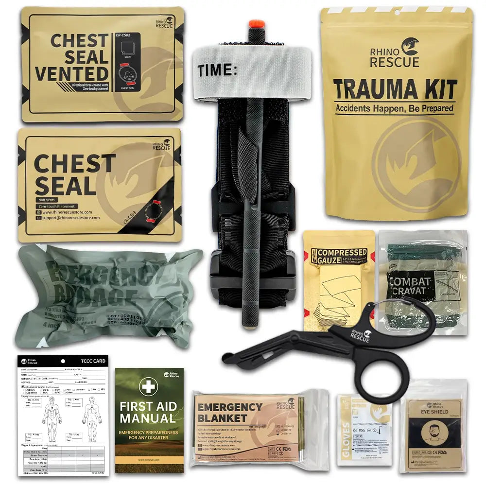 RHINO RESCUE Tactical Trauma Kit To Configure Survival Kit Outdoor Emergency First Aid Kit For Camping Hiking IFAK