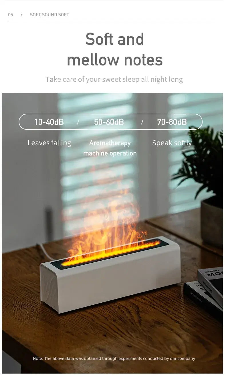 Colorful Simulation Flame Diffuser USB Plug-in Fragrance Office Home Flame Humidification Diffuser Diffuser