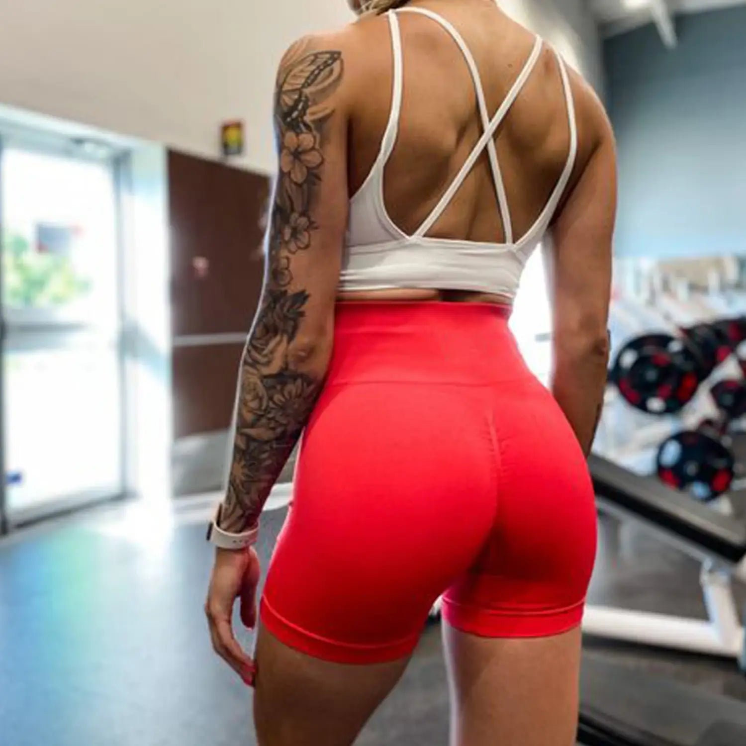 High Waist Amplify Seamless Shorts Women Scrunch Butt Yoga Shorts Push Up Gym Shorts Athletic Booty Workout Short Women