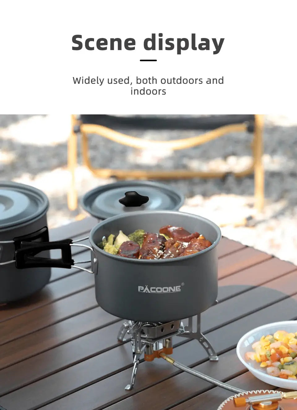 Portable Cookware Set - Outdoor Pot Kettle Pan Tableware for Camping Hiking Picnic