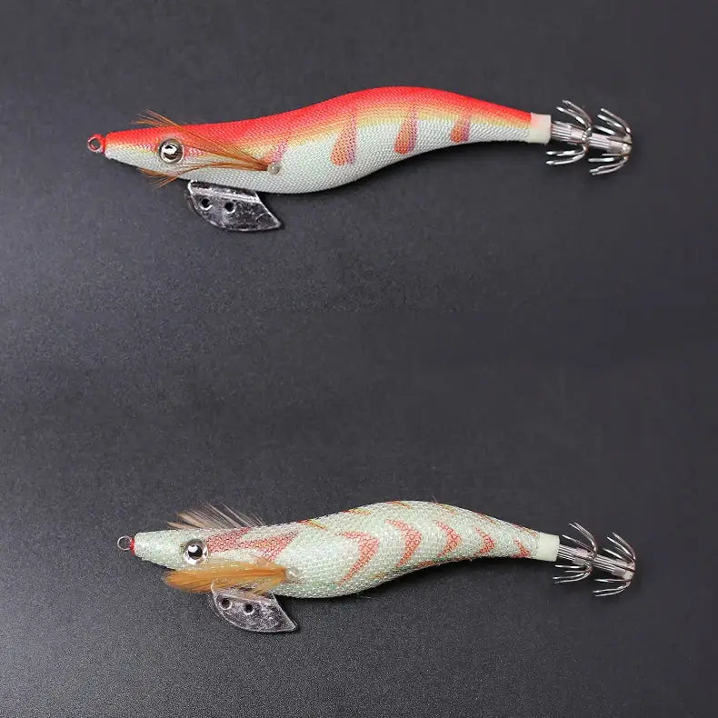 10PCS Shrimp Bag 3D Printing Squid Cuttlefish Jigs Lures Fishing Wood Shrimp Lure - Fishing Lures Set