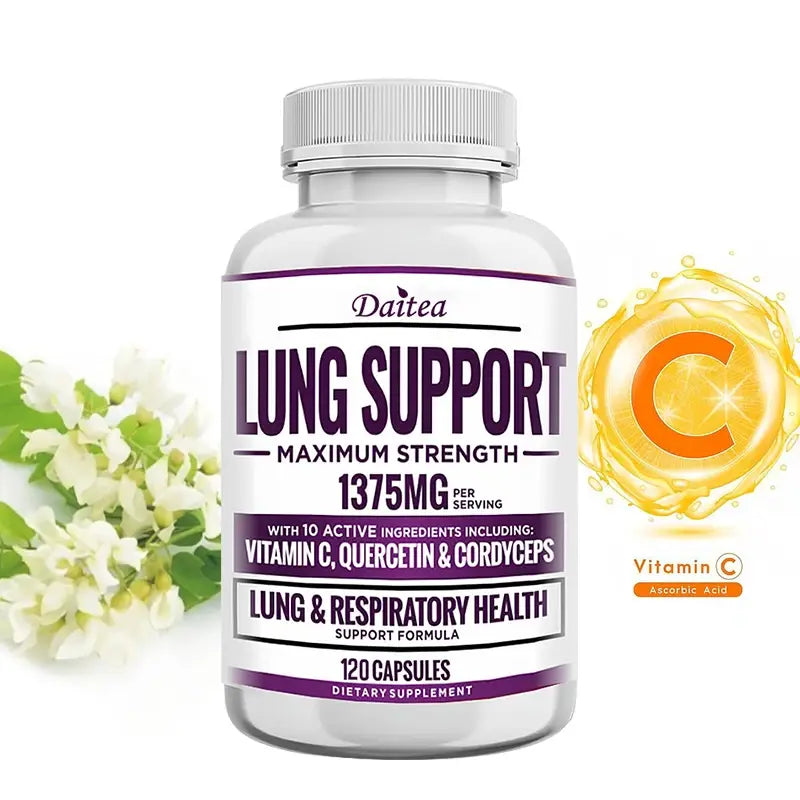 Lung Support Supplements - Detoxify The Lungs Promote Oxygen Circulation Support The Bronchial and Respiratory System