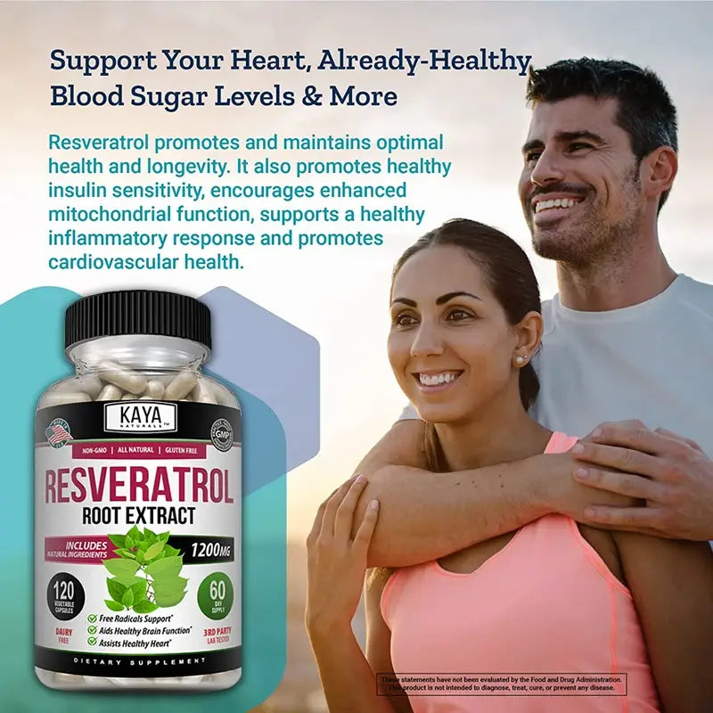 Resveratrol capsules - antioxidant supplement to support circulatory health and overall