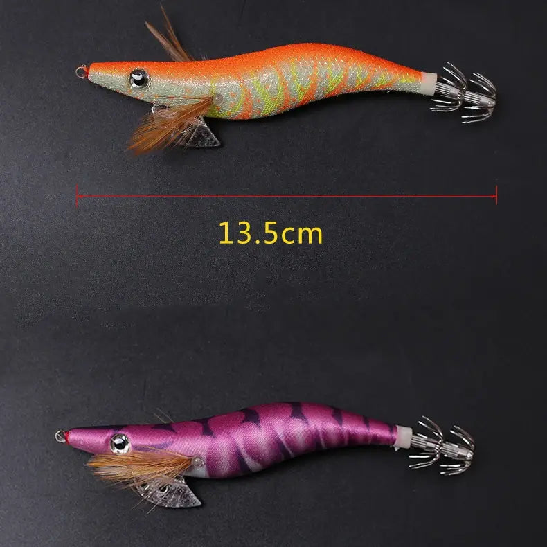 10PCS Shrimp Bag 3D Printing Squid Cuttlefish Jigs Lures Fishing Wood Shrimp Lure - Fishing Lures Set