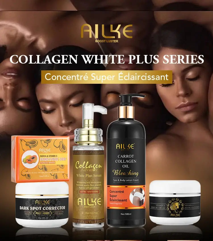 AILKE Collagen Skin Care - Skin Lightening Even Skin Tone Dark Spot Removal | 5 in 1 Set