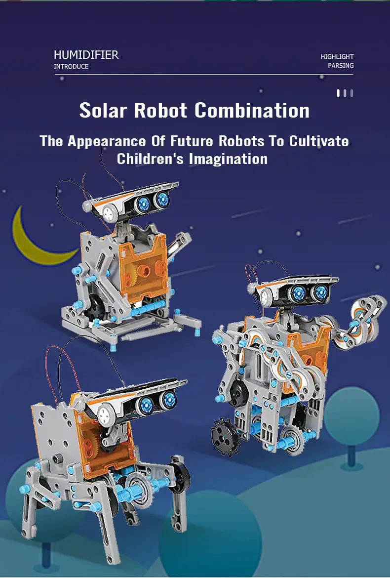 12-in-1 Science Experiment Solar Robot Kit for Kids | DIY Building Powered Learning Tool | STEM Education Robotics