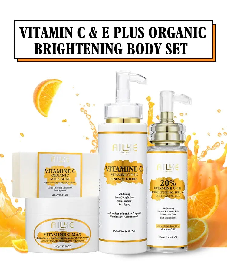 AILKE Lightening Body Cream with Vitamin C Hyaluronic Acid and Shea Butter - Wrinkle Treatment Uneven Skin Tone & Deep