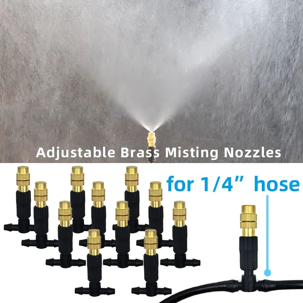 5M-30M Outdoor Misting Cooling System with Brass Misting Nozzles