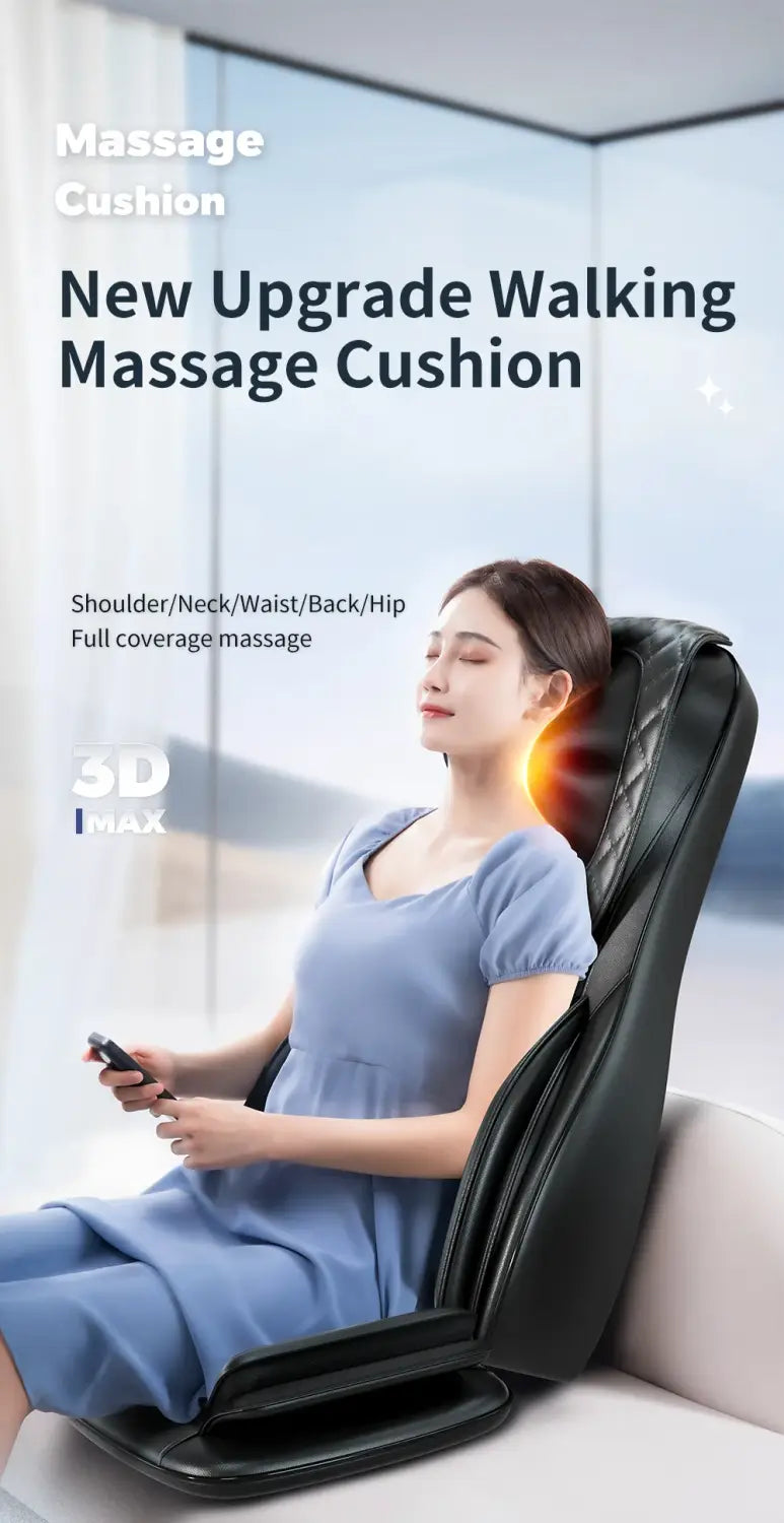 Electric Full Body Massage Cushion Seat Chair with Air Compression Heat Shiatsu Tapping Kneading Vibration - Relaxation