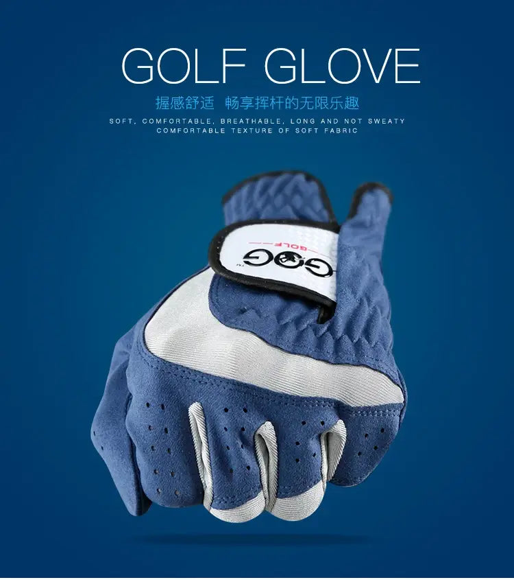 PGM Golf Gloves Blue White Grey Left Right Hand Microfiber Antiskid For Professional Brand New Golfer Breathable Sports