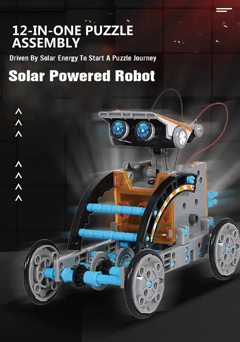 12-in-1 Science Experiment Solar Robot Kit for Kids | DIY Building Powered Learning Tool | STEM Education Robotics